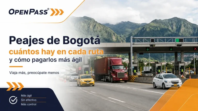 OpenPass | Peajes de Bogotá cuántos hay en cada ruta y cómo pagarlos más ágil Peajes de Bogotá